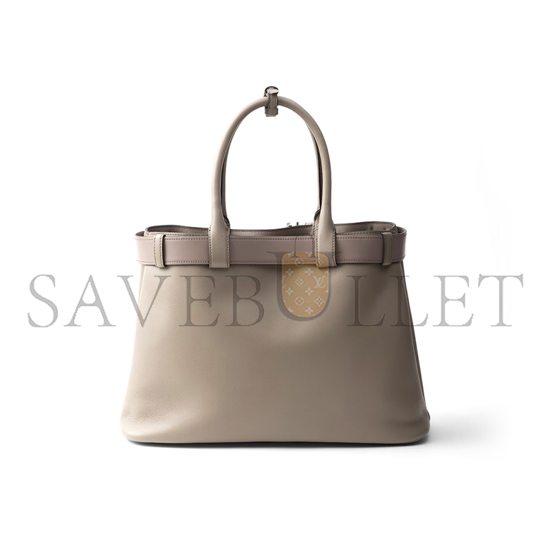 PRADA BUCKLE LARGE LEATHER HANDBAG WITH BELT 1BA416 (37.5*27.5*14cm) PRADA BUCKLE LARGE LEATHER HANDBAG WITH BELT 1BA416 (37.5*27.5*14cm)